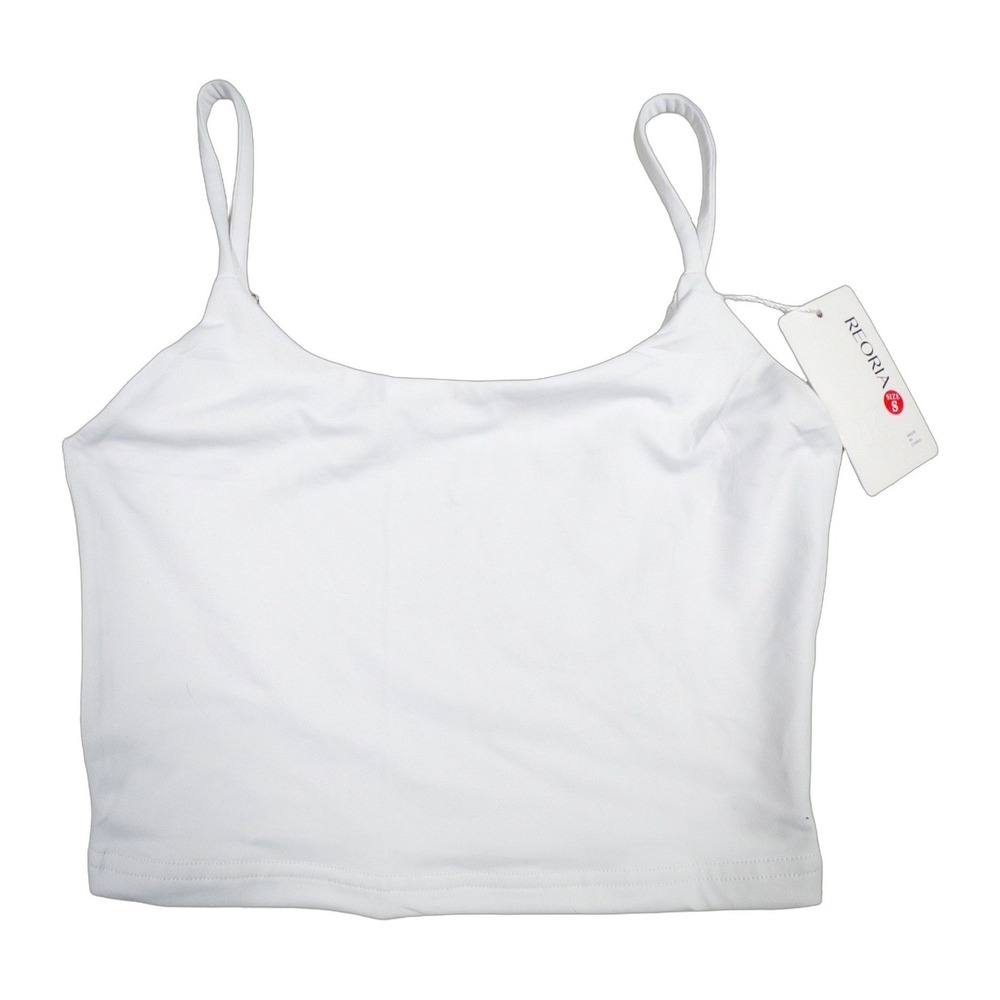REORIA Women's White Crop Top Adjustable Strap Size S
